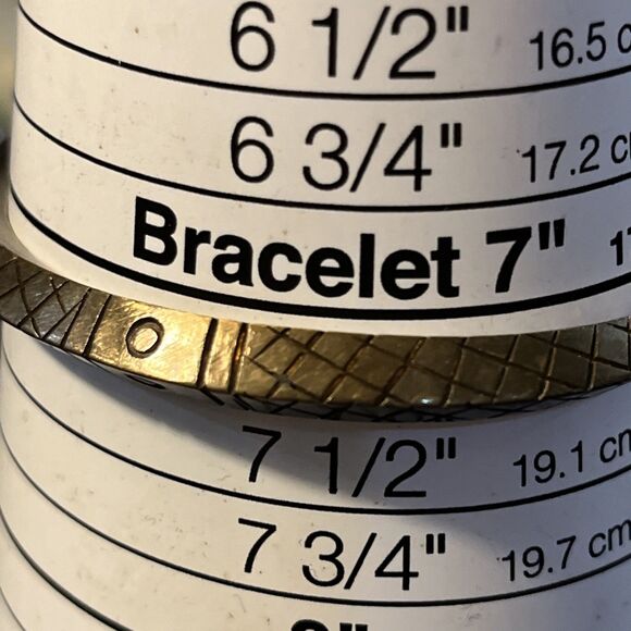 Vintage African Etched Brass Tuareg Cuff Bracelet Criss Cross Hatch Design 7” - Picture 5 of 5